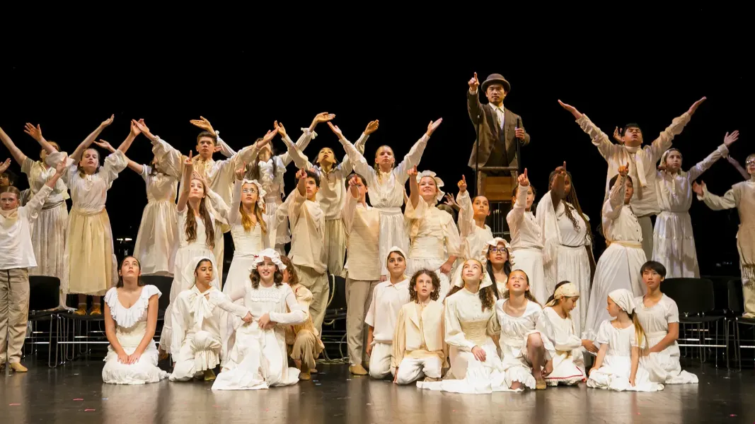 Children on stage during 2025 performance of Into the Woods